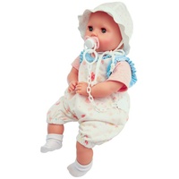 Schildkröt Puppe Amy mit Schnuller 45 cm Mal (Mal Haar, Blaue Schlafaugen, Baby Puppe inkl. Kleidung)