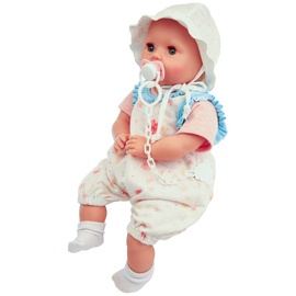 Schildkröt Puppe Amy mit Schnuller 45 cm Mal (Mal Haar, Blaue Schlafaugen, Baby Puppe inkl. Kleidung)