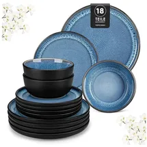 luxuskollektion Tafelservice 18-tlg. 6 Personen blau