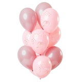 Folat 67625 - Luftballons aus Latex - rosa / rosegold - ca. 30 cm - 12 Stk. - Zahl: 25