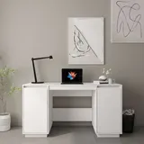 vidaXL Schreibtisch Weiß 140x50x75 cm Massivholz Kiefer