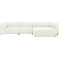 W.Schillig Ecksofa »around-the-block«, mit eleganter Biese, mit Federkern, Breite 341 cm weiß