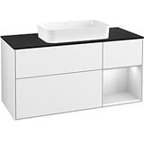 Villeroy & Boch Finion Waschtischunterschrank F712MTGF 120x60,3x50,1cm, Regal rechts White matt lacquer, Glossy white lacquer