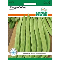 Samen Pfann Stangenbohne, Hilda - Bohnen-Samen Gemüse-Samen Saatgut (Phaseolus vulgaris)