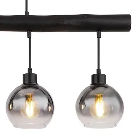 GLOBO Holzbalken 4-flg. 85 cm rechteckig schwarz Glas