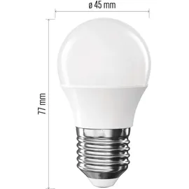 EMOS Classic ZQ6E21.3 LED Lampe Mini Globe, E27, Sockel, Helligkeit 470lm, Warmweiß (1525733292)