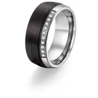 Adam & Eve Trauring Carbon/Titan - Eheringe, Partnerringe "AEC57" mit Zirkonia grau 56