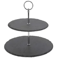 neuetischkultur Etagere 2-stöckig Schiefer