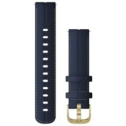  Schnellwechsel-Armbänder (18 mm) Blaues Leder mit hellgoldenen Teilen 