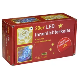 IDENA 8325052 - LED Lichterkette mit 20 LED in Warmweiß, mit 8 Stunden Timer Funktion und Transformator, ca. 3,9 m