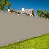 Balkon Sichtschutz Ohne Bohren 110 x 140 cm Uv-Schutz, Windschutz Balkonabdeckung Balkonumspannungen mit Ösen Kabelbinder Und Kordel Sichtschutz für Balkon Terrasse, Taupe