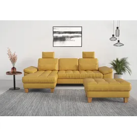 sit&more Ecksofa »Westham L-Form«, mit Recamiere, mit oder ohne Bettfunktion, Bettkasten, Füße Eiche gelb