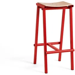 HAY - Taburete 8 Barhocker, hoch, Eiche natur / signal red