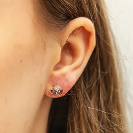 Fascination by Ellen K. Ohrstecker F Ohrringe Gold 375 Amethyst + Zirkonia gelb one-size