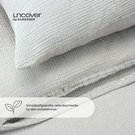 SCHIESSER Lennox Unifarben Hellgrau 135 x 200 cm + 80 x 80 cm