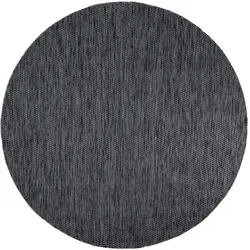 Teppich HOME AFFAIRE "Venedig" Gr. 43, grau (anthrazit), H:4mm Ø:160cm, Kunstfaser, Teppiche, Flachgewebe, Sisal-Optik, meliert, UV-beständig, Outdoor geeignet