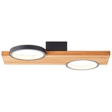 Brilliant - Cheesy LED Deckenleuchte 40x25cm matt schwarz/holz braun 14 Watt Deckenlampe