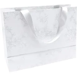 Clairefontaine 5x Premium, Tasche shopping 32x13x25cm weiss Arabeskes - Weiß 223760C