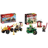 LEGO 71789 NINJAGO Verfolgungsjagd Set mit Kais Flitzer und Ras' Motorrad & 71788 NINJAGO Lloyds Ninja-Motorrad, Spielzeug für Anfänger mit 2 Minifiguren