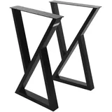 ML-Design Tischbeine 2er Set 40x71 cm X-Form, aus Stahl Schwarz | 2 Stück 40xH71cm, Tischkufen Möbelfüße für DIY-Projekte