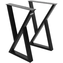 ML-Design Tischbeine 2er Set 40x71 cm X-Form, aus Stahl Schwarz | 2 Stück 40xH71cm, Tischkufen Möbelfüße für DIY-Projekte