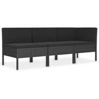 vidaXL Garten-Lounge-Set 3-tlg. schwarz 310203