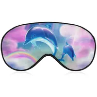 Schlafmaske Ocean Cute Dolphin Schlafaugenmaske Augenbinde mit verstellbarem Riemen Pink Sky Weiche Augenabdeckung zum Ausblenden von Lichtern