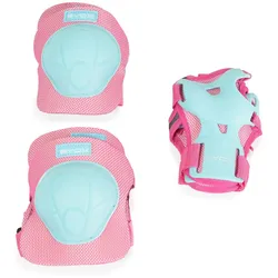 Byox Schutzausrüstung H110 Protektoren Ellenbogen- Handgelenk- und Knieschützer rosa