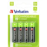 Verbatim Akku NiMH, Mignon, AA, HR06, 1.2V/2500mAh Pre-charged, Retail Blister (4-Pack)