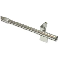 Interdeco Klemmstange ausdrehbar, Scheibenstange 10/8 mm aus Metall, ohne Bohren, Edelstahl-Optik, für Scheibengardinen und Kurzgardinen, Typ 2010051, 50-80 cm