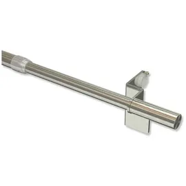 Interdeco Klemmstange ausdrehbar, Scheibenstange 10/8 mm aus Metall, ohne Bohren, Edelstahl-Optik, für Scheibengardinen und Kurzgardinen, Typ 2010051, 50-80 cm