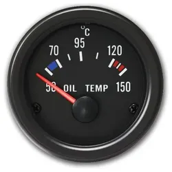 Zusatzinstrument, Youngtimer, Oeltemperatur (50~150°C), schwarz, Ã52mm