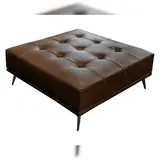 KAWOLA Hocker WIOLO Leder dunkelbraun