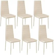 Tectake Esszimmerstuhl Kunstleder beige