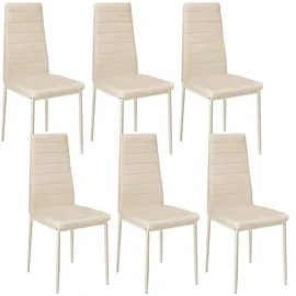 Tectake Esszimmerstuhl Kunstleder beige