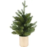 Home Styling Collection Künstlicher Weihnachtsbaum, in goldenen Blumentopf, 45 cm