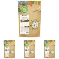 Wholefood Earth Blanched Peanuts - GMO frei - Vegan - Milchfrei - Ohne Zusatz von Zucker, 1 kg (Packung mit 4)