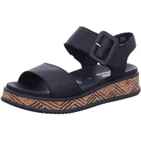 Rieker Damen W0800 Keilsandaletten, Schwarz, 37 EU