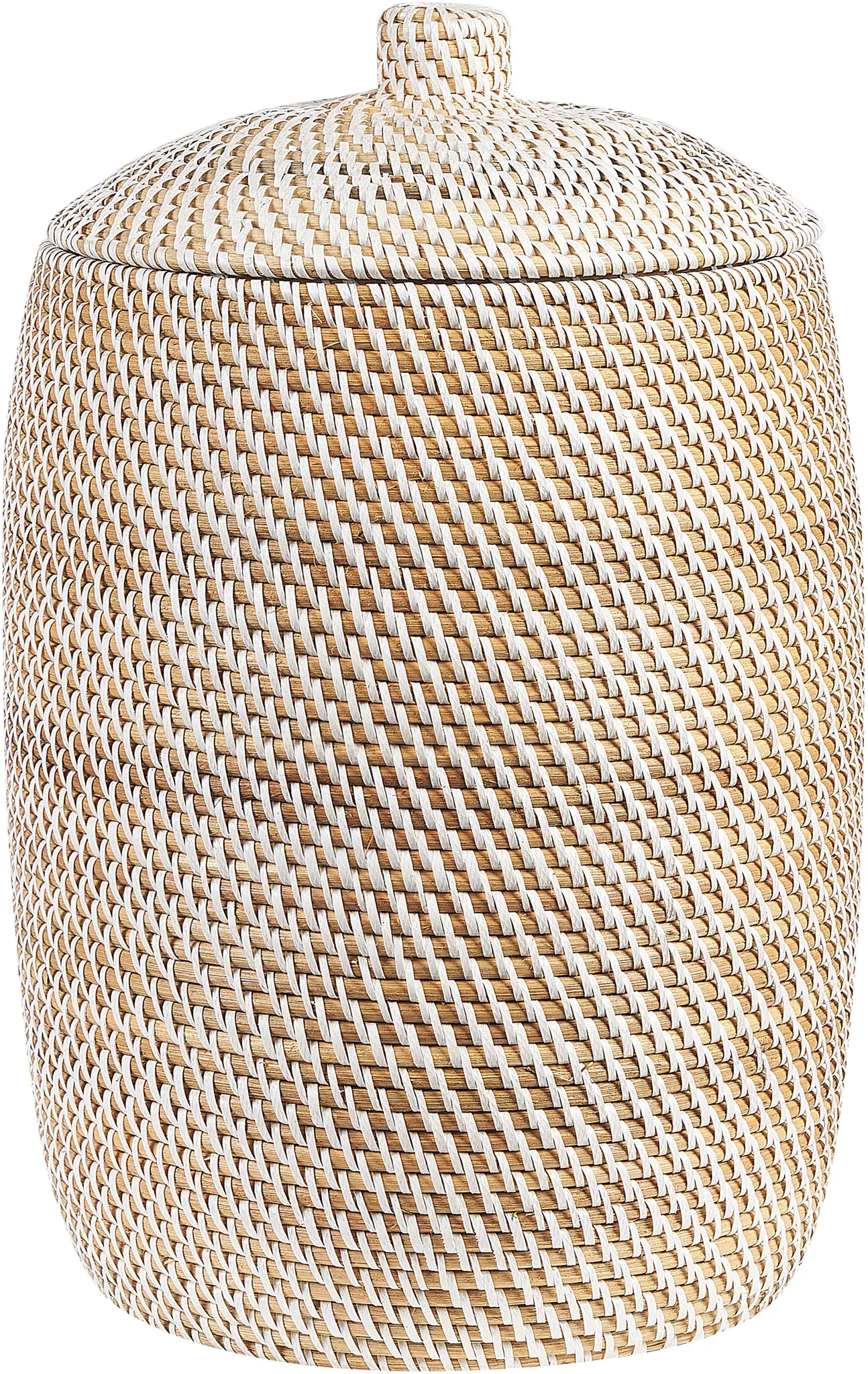 Korb mit Deckel Rattan naturfaben ⌀ 30 cm GADIS