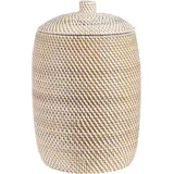 Korb mit Deckel Rattan naturfaben ⌀ 30 cm GADIS