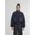 Karl Kani Bomberjacke KARL KANI "Karl Kani OG Crop Teddy Bomber Jacket", Damen, Gr. M, dunkelblau, 100% Polyester, mehrfarbig, oversize, hoch geschlossener Ausschnitt, Jacken Bomberjacke