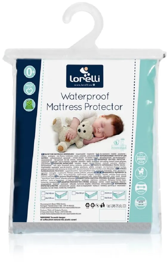 Lorelli Babybett Matratzenschoner, weiß, Größe 70 x 100 cm, wasserdicht