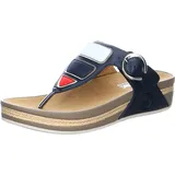 Rieker V1484-14 ozean/argento/weiss/rosso Klassische Pantoletten  FS 2021 für Damen, blau, Größe 41 EU