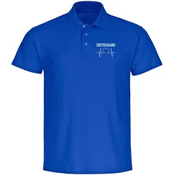 multifanshop Poloshirt - Deutschland - Herzschlag - Druck weiß - Polo