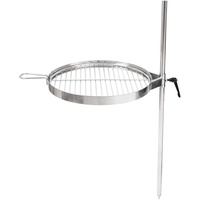 BBQ-Toro Edelstahl Grillrost Ø 36 cm und Erdspieß | für Edelstahl Feuertonne Ø 46 cm | Moderne Feuerstelle mit Kamineffekt, Grillstelle, Vorrichtung zum Grillen (Nur Grillrost mit Erdspieß)