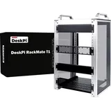 GeeekPi DeskPi RackMate T1, 8U 10 Zoll Serverschrank, 200 mm Tiefes Mini-Rack mit Regalboden & Blindplatte, für NAS, AV- & Netzwerktechnik (Silber)