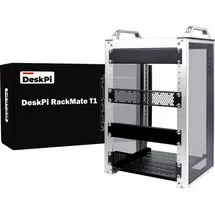 GeeekPi DeskPi RackMate T1, 8U 10 Zoll Serverschrank, 200 mm Tiefes Mini-Rack mit Regalboden & Blindplatte, für NAS, AV- & Netzwerktechnik (Silber)