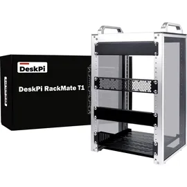 GeeekPi DeskPi RackMate T1, 8U 10 Zoll Serverschrank, 200 mm Tiefes Mini-Rack mit Regalboden & Blindplatte, für NAS, AV- & Netzwerktechnik (Silber)