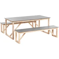 Beliani Gartenmöbel Set 6-tlg. Grau/Braun
