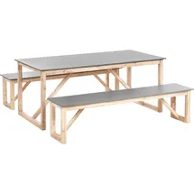 Beliani Gartenmöbel Set 6-tlg. Grau/Braun